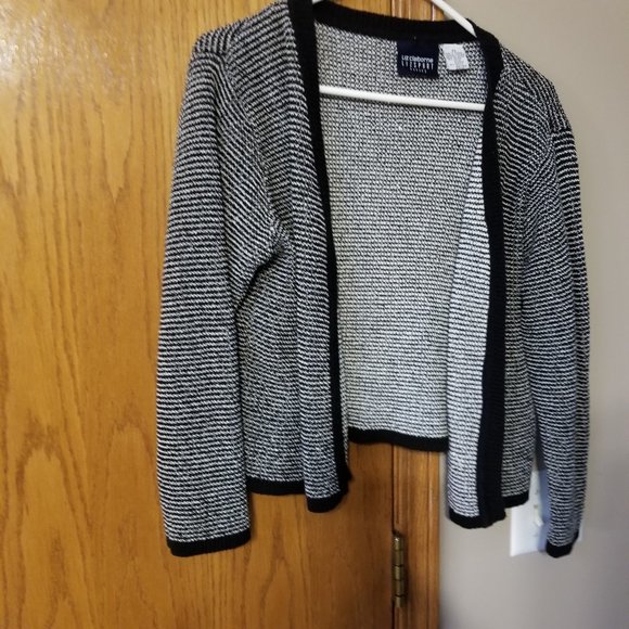 🛍️❤️ Liz Claiborne Lizsport BW Grandmacore Open Front  Cardigan 🛍️❤️ Size SP - Picture 1 of 8